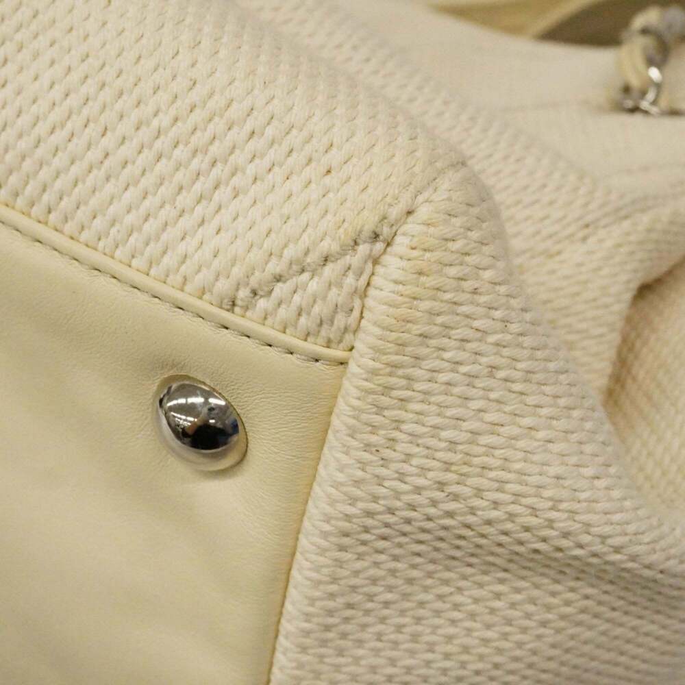 CHANEL White Canvas Tote Bag - Picture 10 of 16